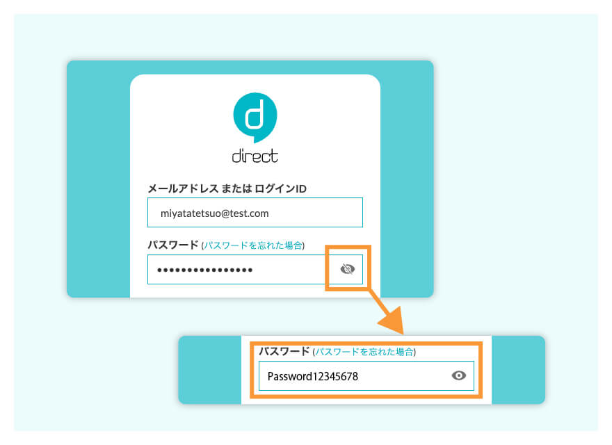 入力したパスワードの表示イメージ