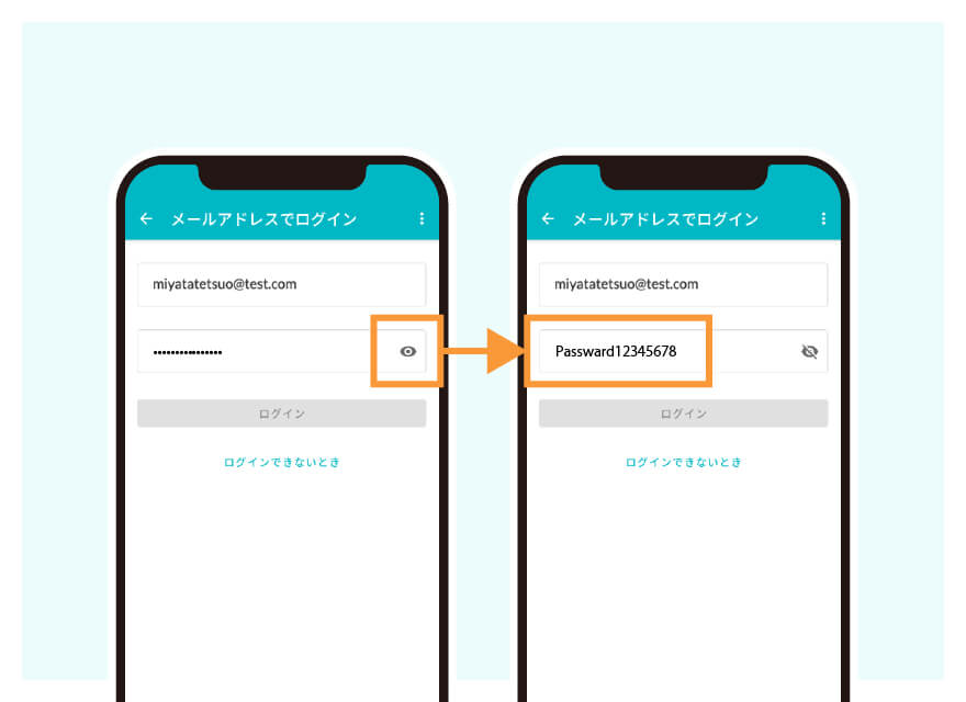 入力したパスワードの表示イメージ